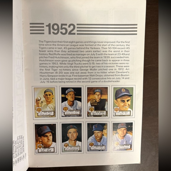 🛍️FOUR 4 THIRTY🛍️ Topps Baseball Cards Of The Detroit Tigers 1952-1988 Paperback - Picture 5 of 14